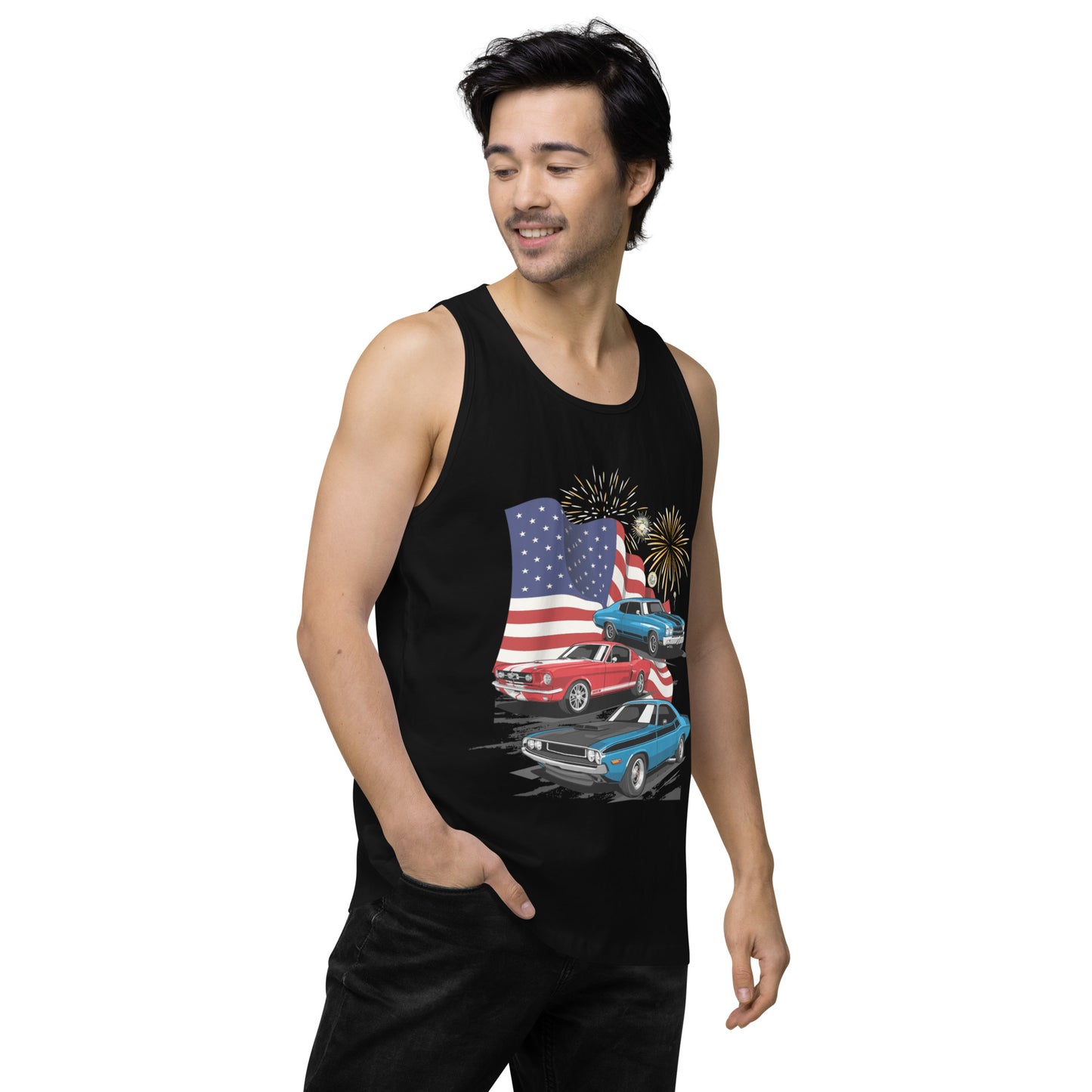 4th of July - Men’s premium tank top