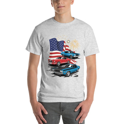 4th of July Classic Cars - Short Sleeve T-Shirt