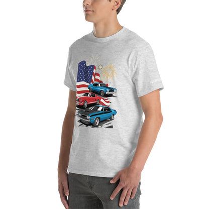 4th of July Classic Cars - Short Sleeve T-Shirt