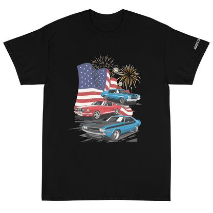 4th of July Classic Cars - Short Sleeve T-Shirt