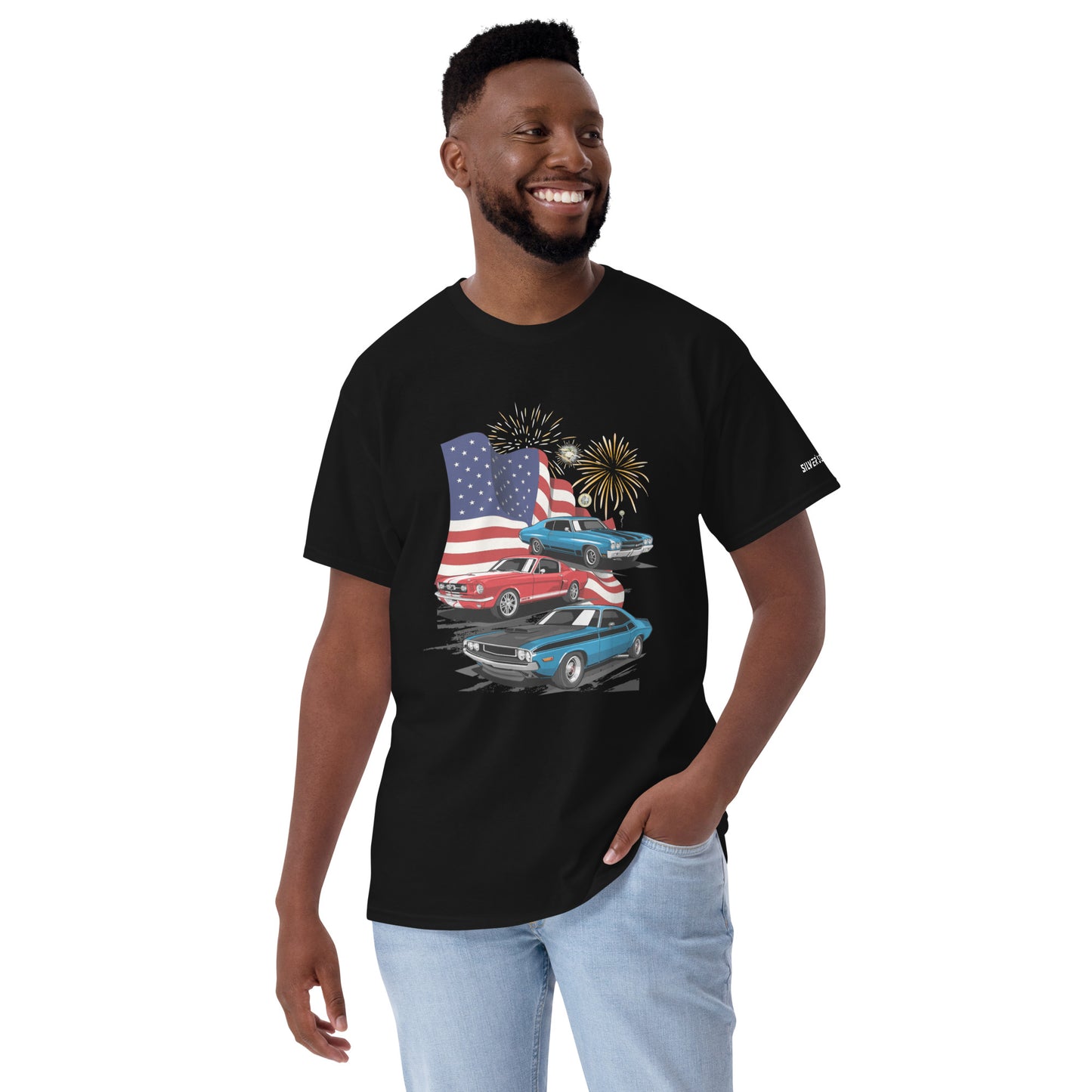 4th of July Classic Cars - Short Sleeve T-Shirt