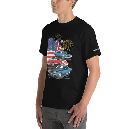 4th of July Classic Cars - Short Sleeve T-Shirt