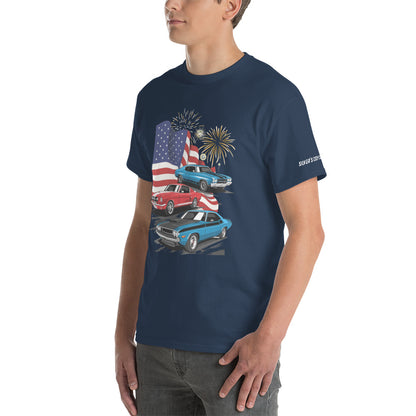 4th of July Classic Cars - Short Sleeve T-Shirt