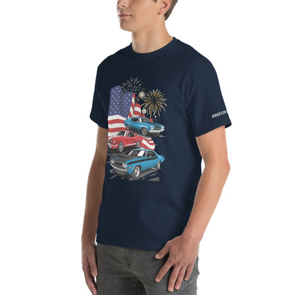 4th of July Classic Cars - Short Sleeve T-Shirt