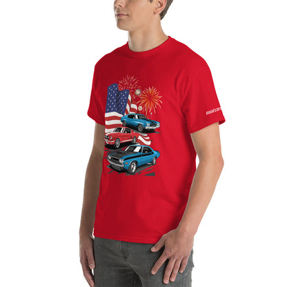 4th of July Classic Cars - Short Sleeve T-Shirt