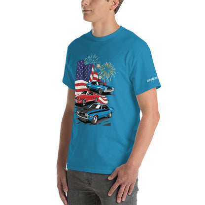 4th of July Classic Cars - Short Sleeve T-Shirt