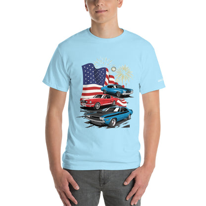 4th of July Classic Cars - Short Sleeve T-Shirt