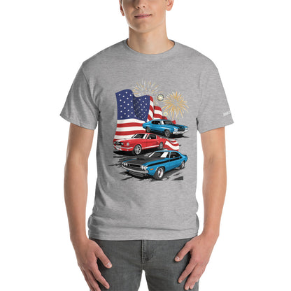 4th of July Classic Cars - Short Sleeve T-Shirt