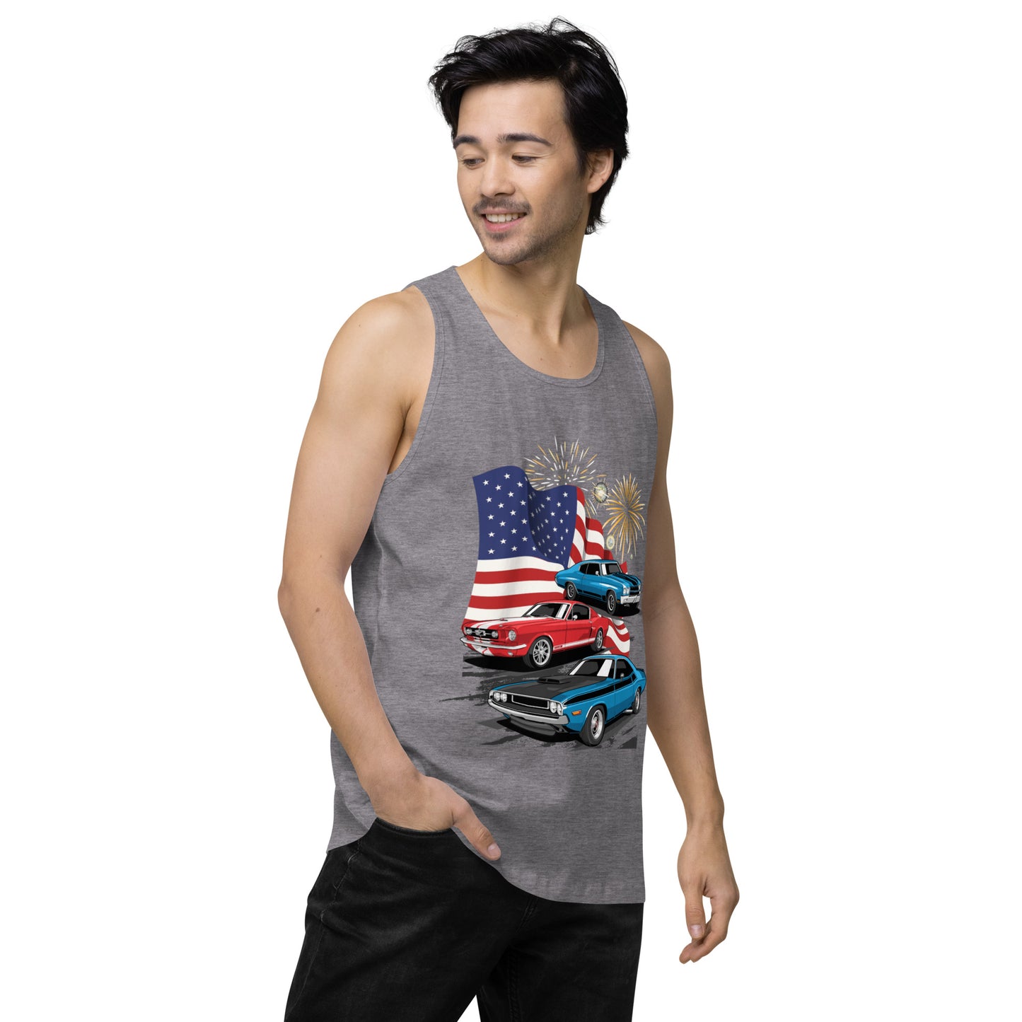 4th of July - Men’s premium tank top