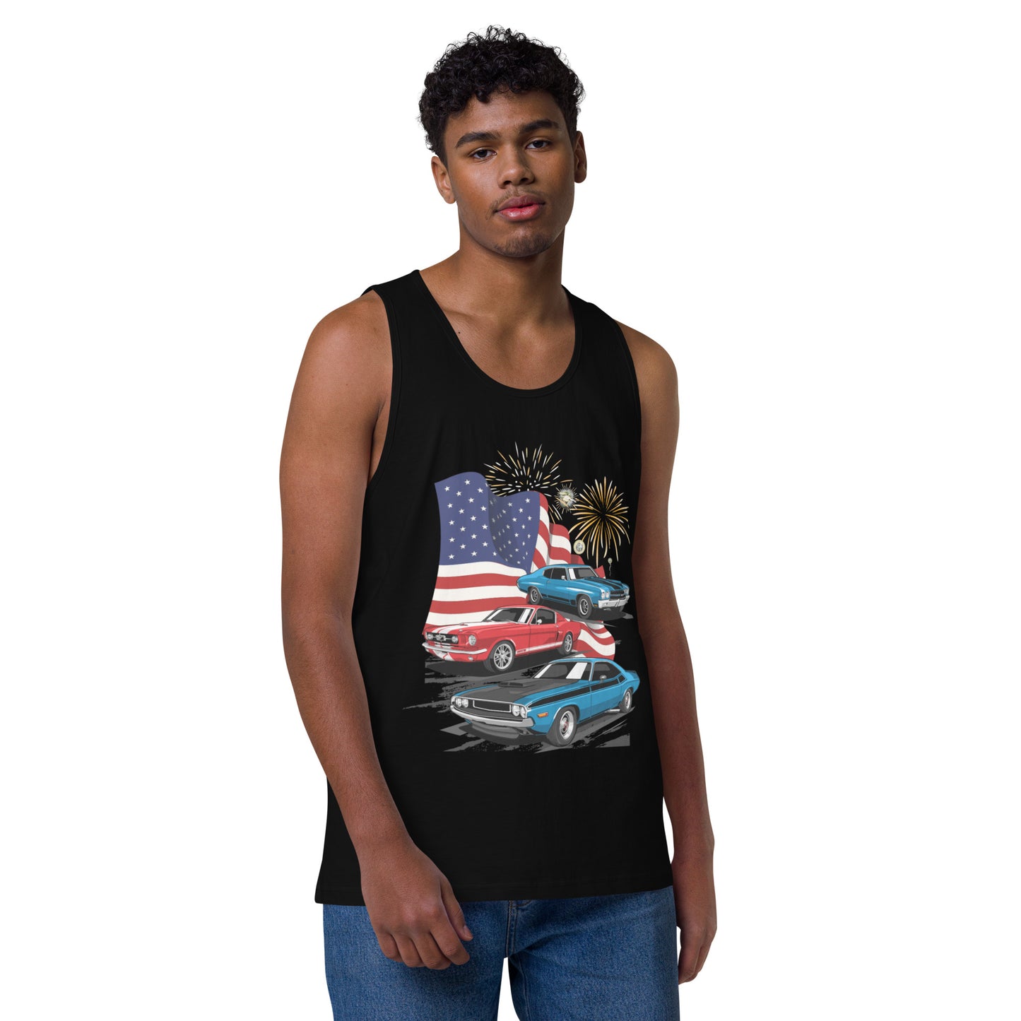 4th of July - Men’s premium tank top