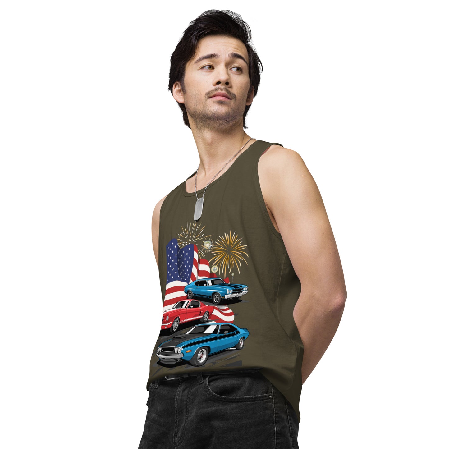 4th of July - Men’s premium tank top