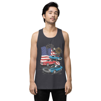 4th of July - Men’s premium tank top